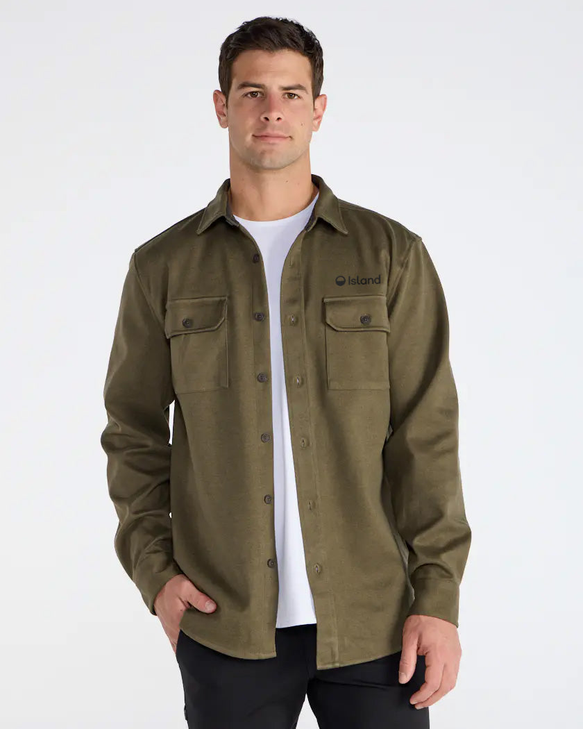 Men's BYLT Coastal Overshirt - Dark Olive