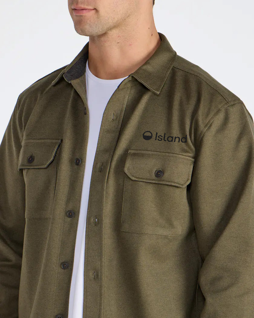 Men's BYLT Coastal Overshirt - Dark Olive