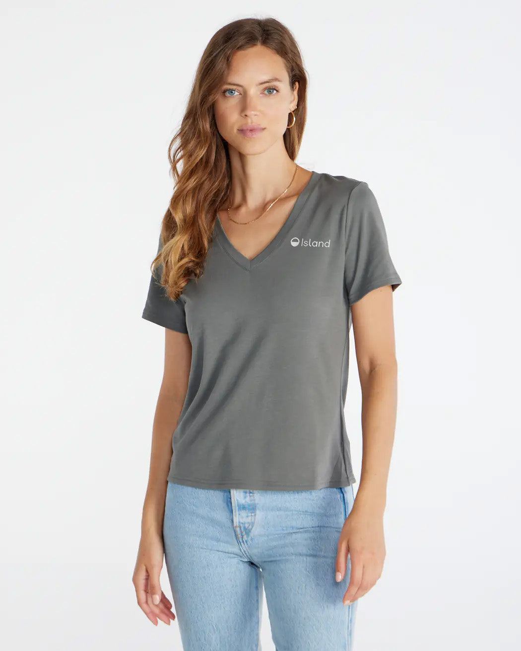 Women's BYLT Drift V-Neck Tee - Grey