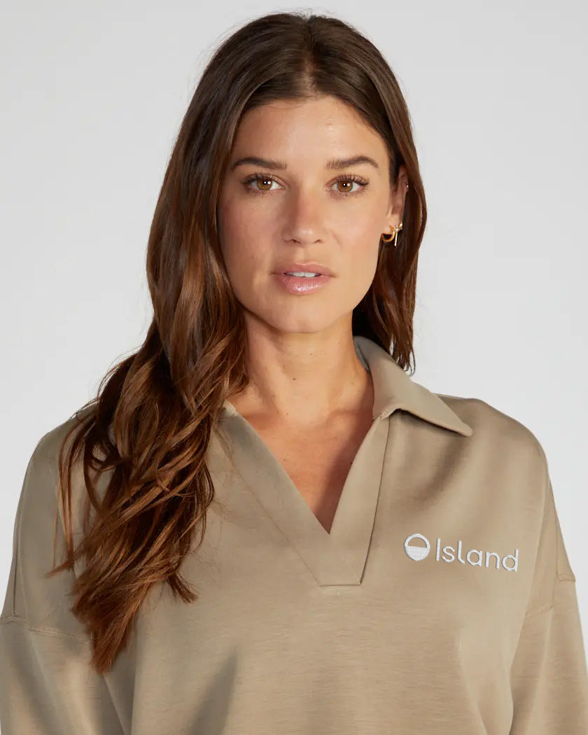 Women's BYLT Opal Relaxed Polo – Driftwood