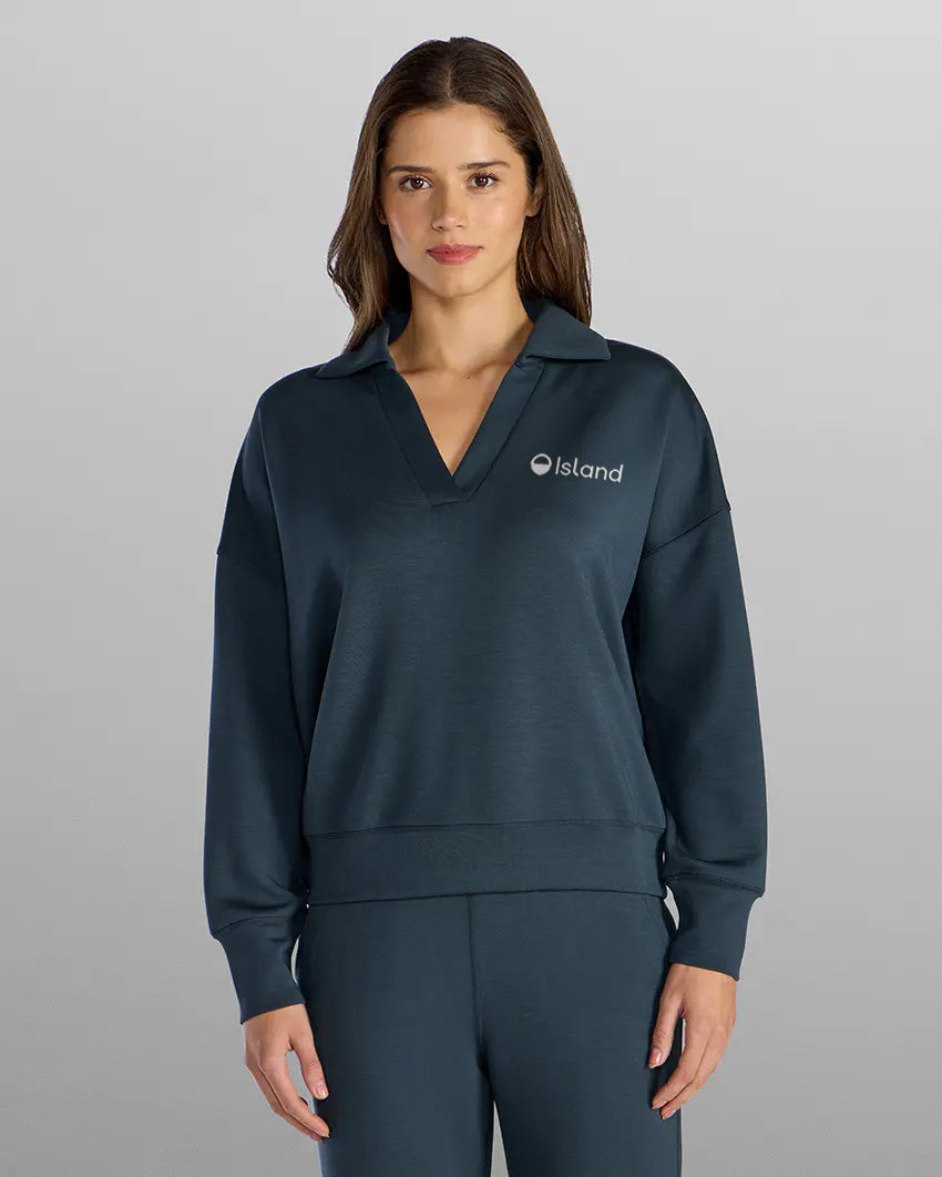 Women's BYLT Opal Relaxed Polo – Vintage Navy