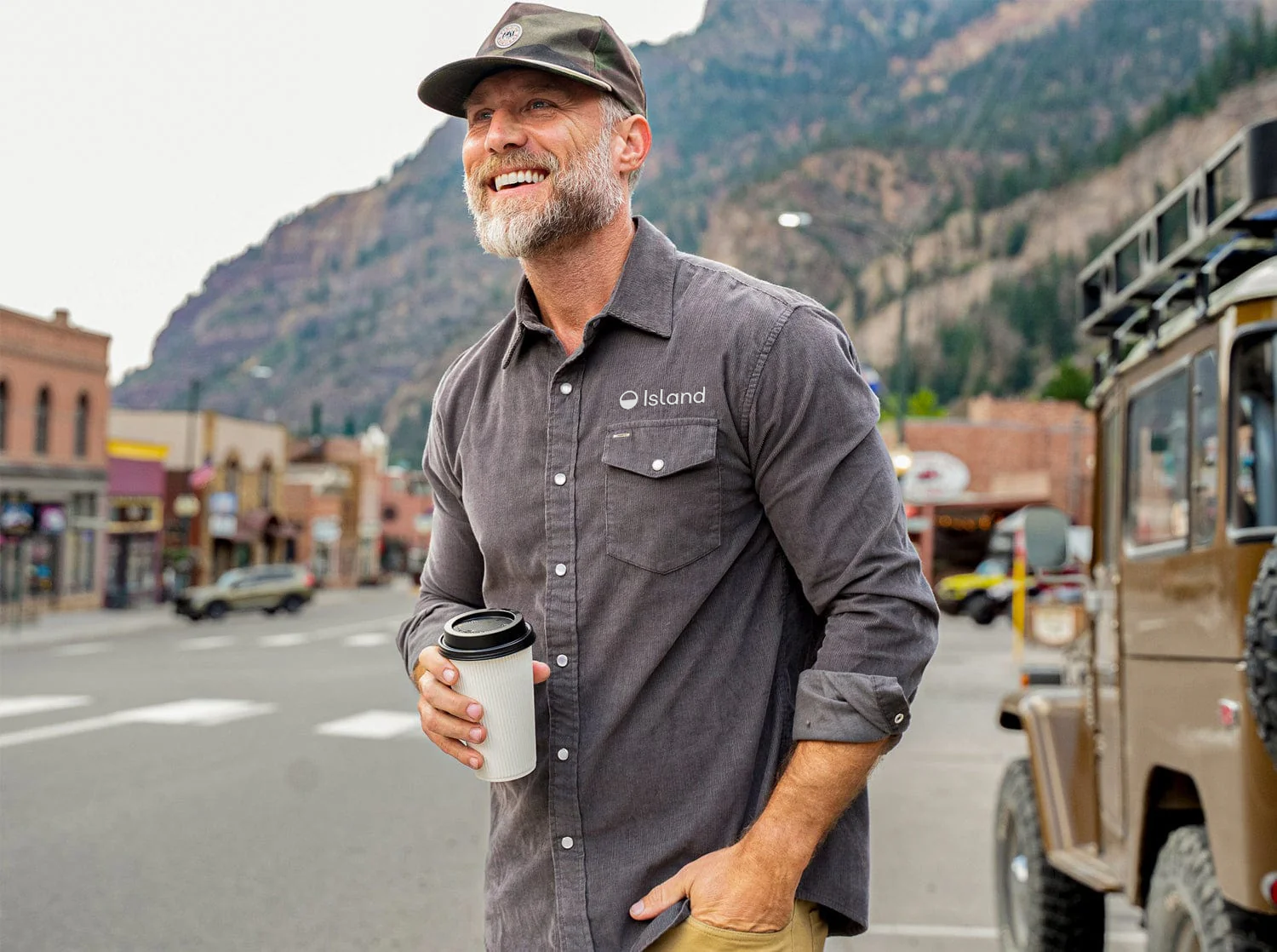 Men's Criquet Corduroy Pearl Snap - Charcoal