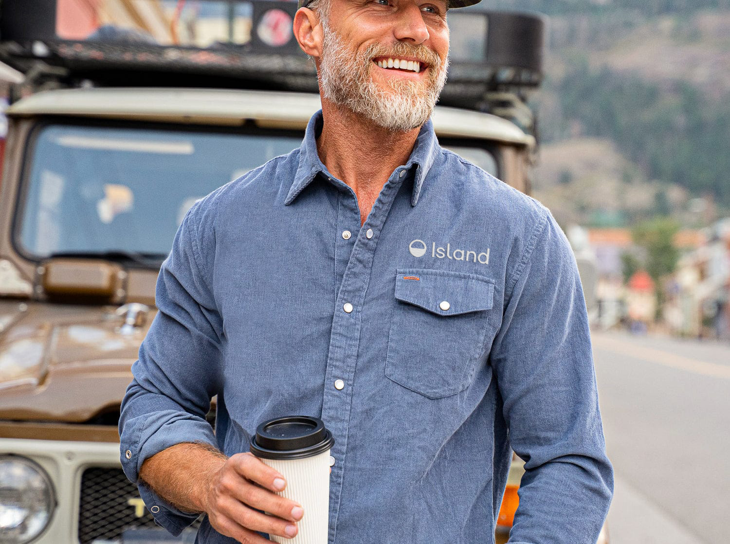 Men's Criquet Corduroy Pearl Snap - Slate Blue