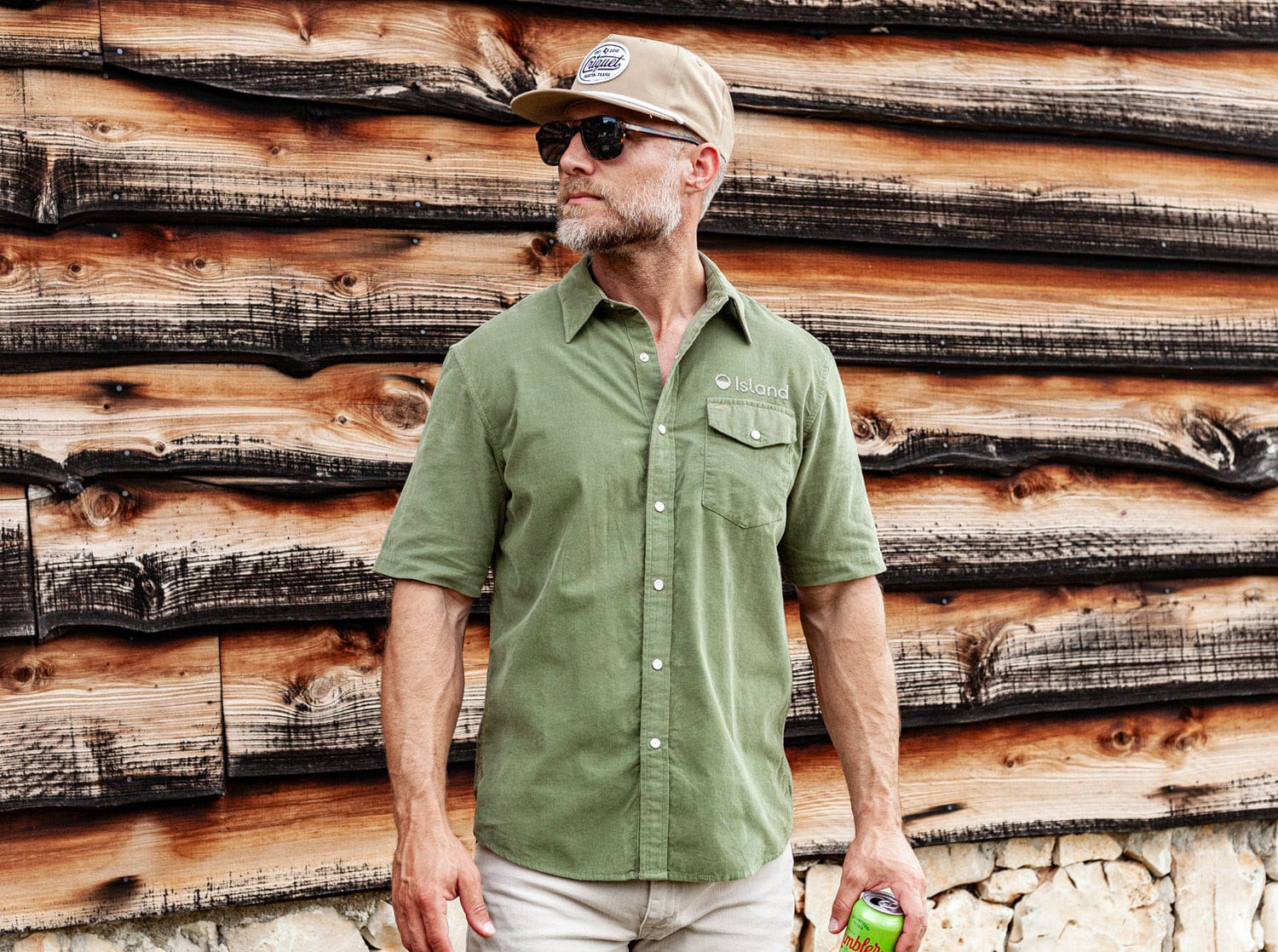 Men's Criquet Short Sleeve Corduroy Pearl Snap - Sagebrush