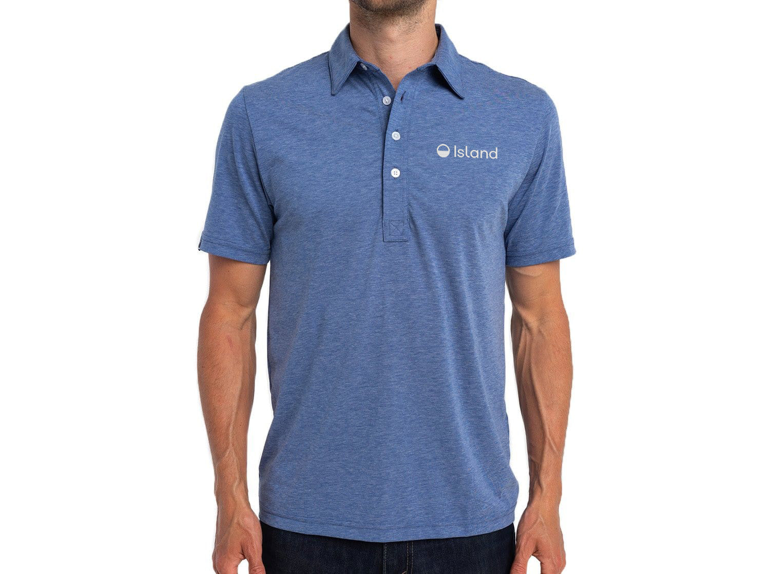 Men's Criquet Performance Range Polos - Blue Jean