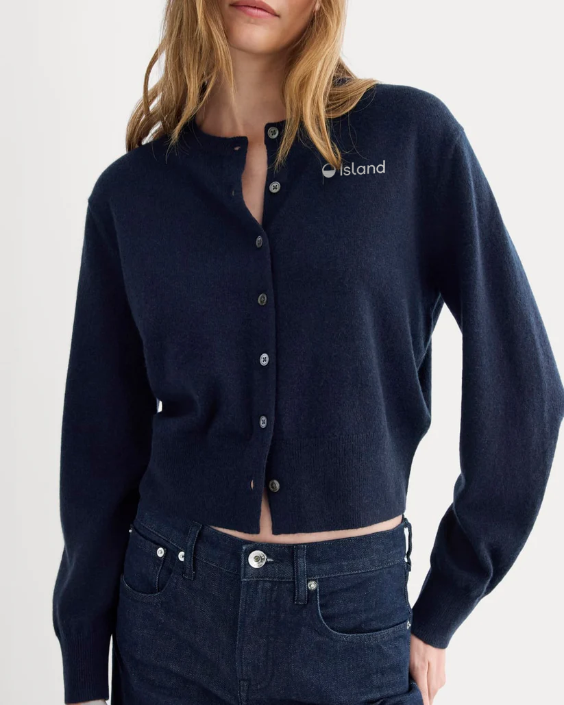 Women's Everlane Cashmere Cropped Cardigan - Navy