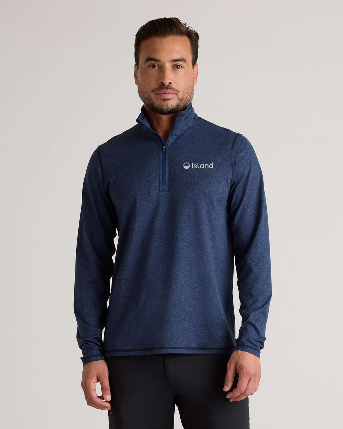 Men's Quince Flowknit Performance 1/2 Zip - Heather Deep Navy