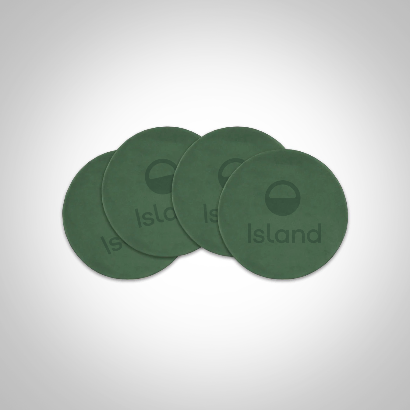Island Green Leather Coasters - Set of 4