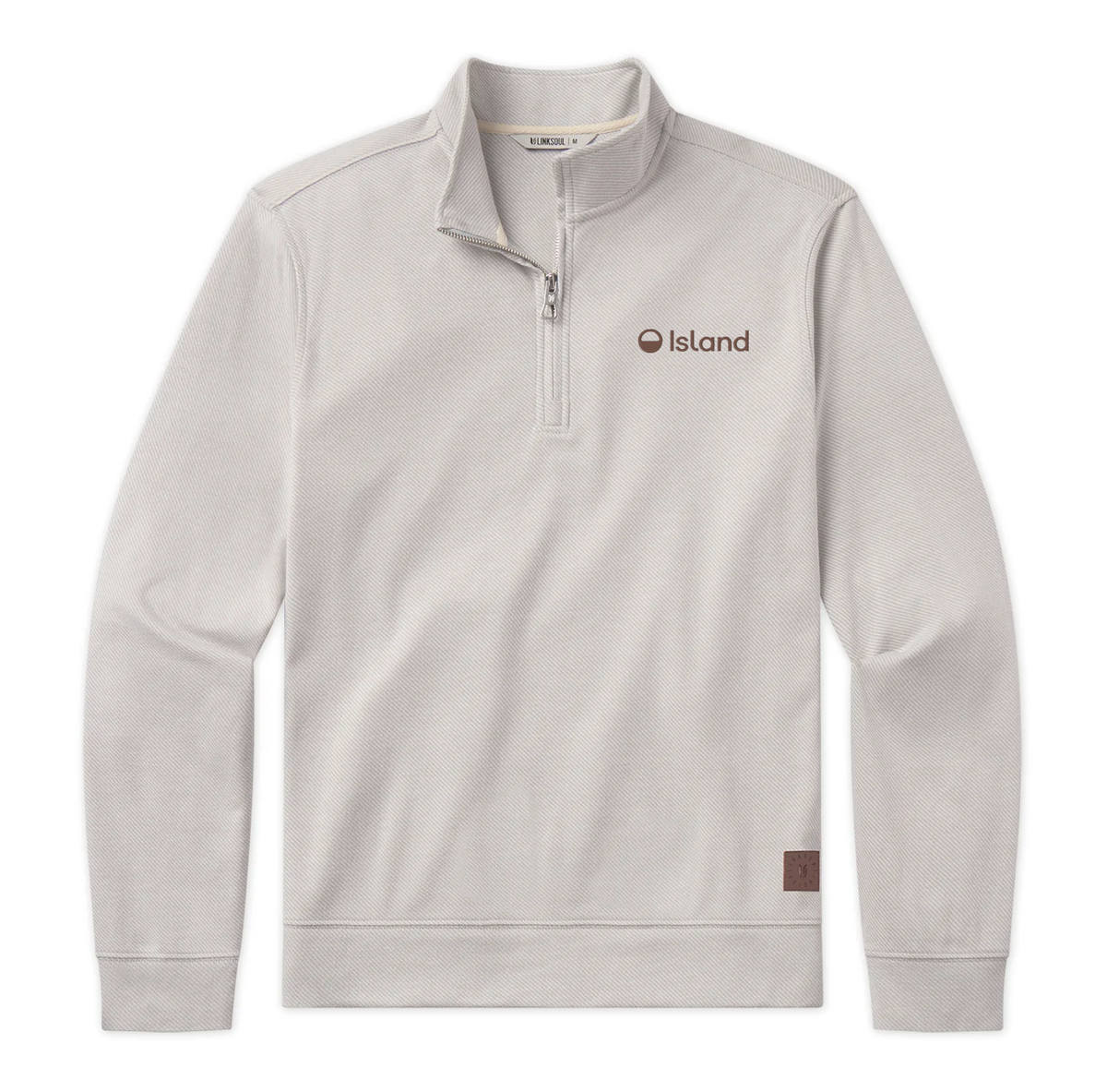 Men's LinkSoul Neptune Sweater 1/4 Zip- Grey White Twill