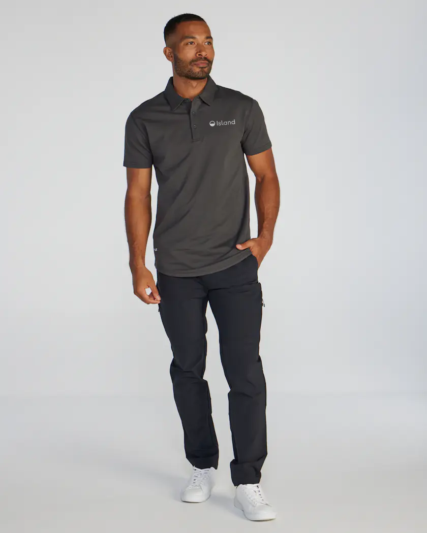 Men's BYLT Drop Cut LUX Polo - Dark Charcoal
