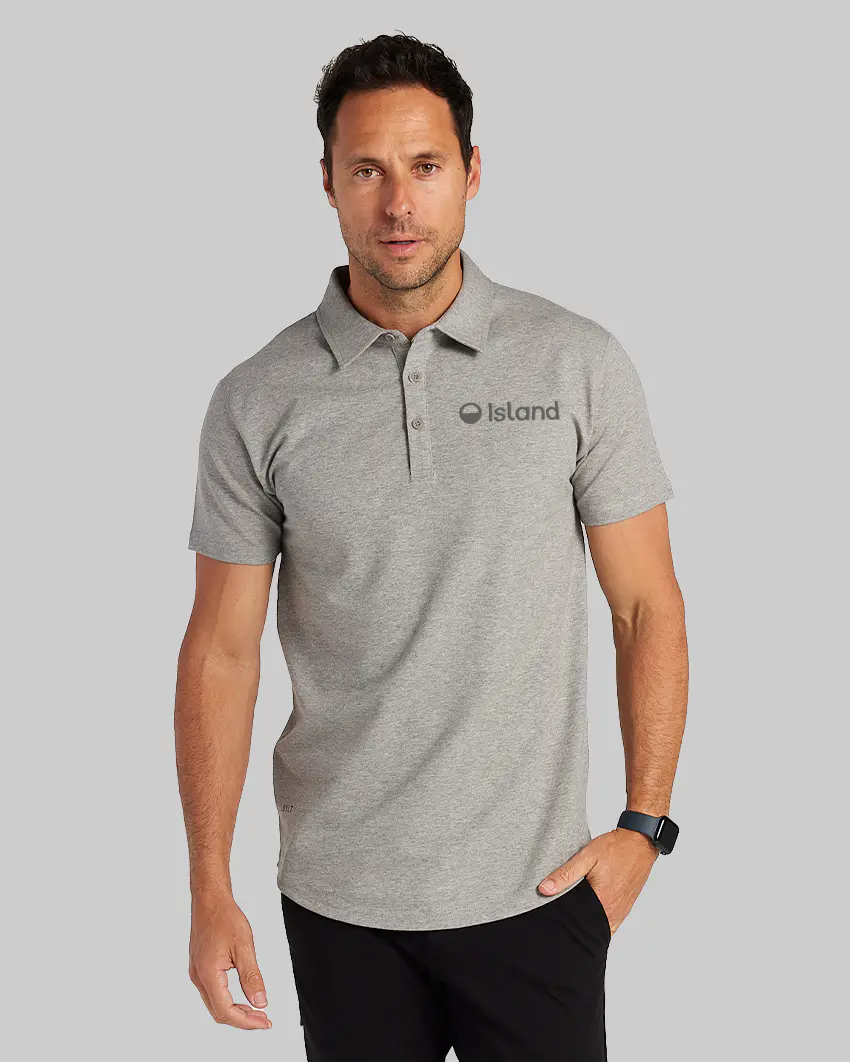 Men's BYLT Drop Cut LUX Polo - Heather Grey
