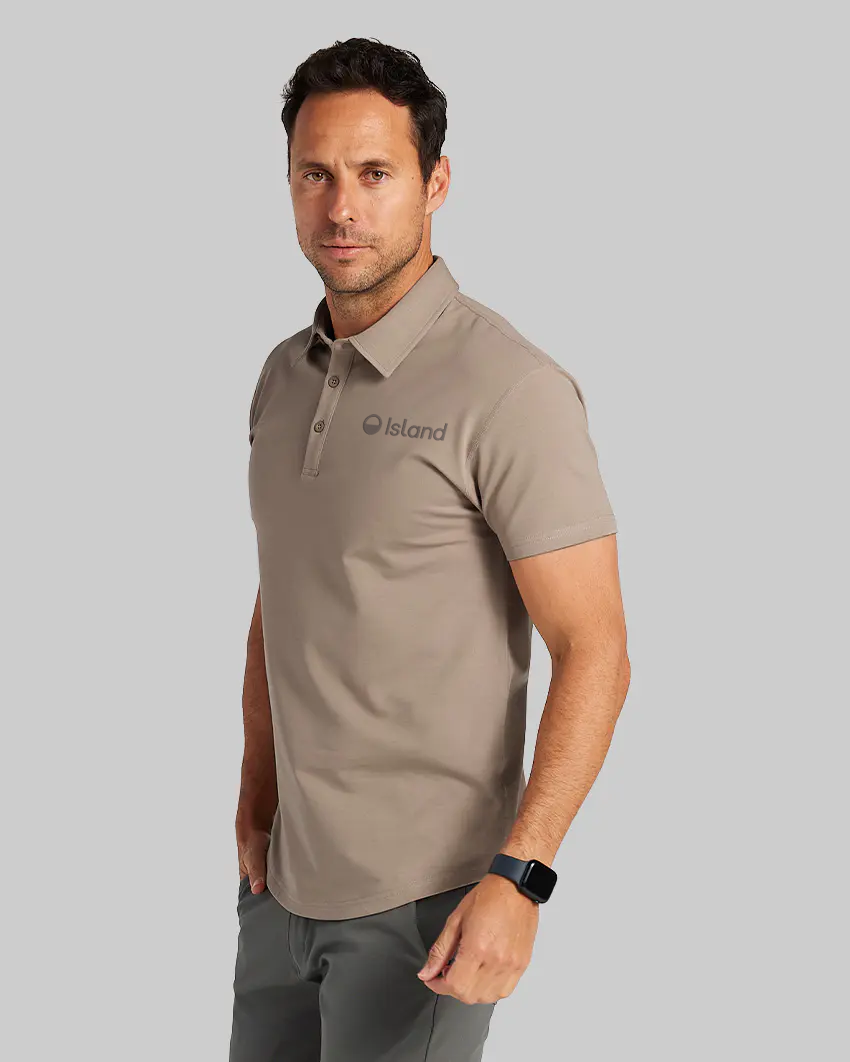 Men's BYLT Drop Cut LUX Polo - Sand