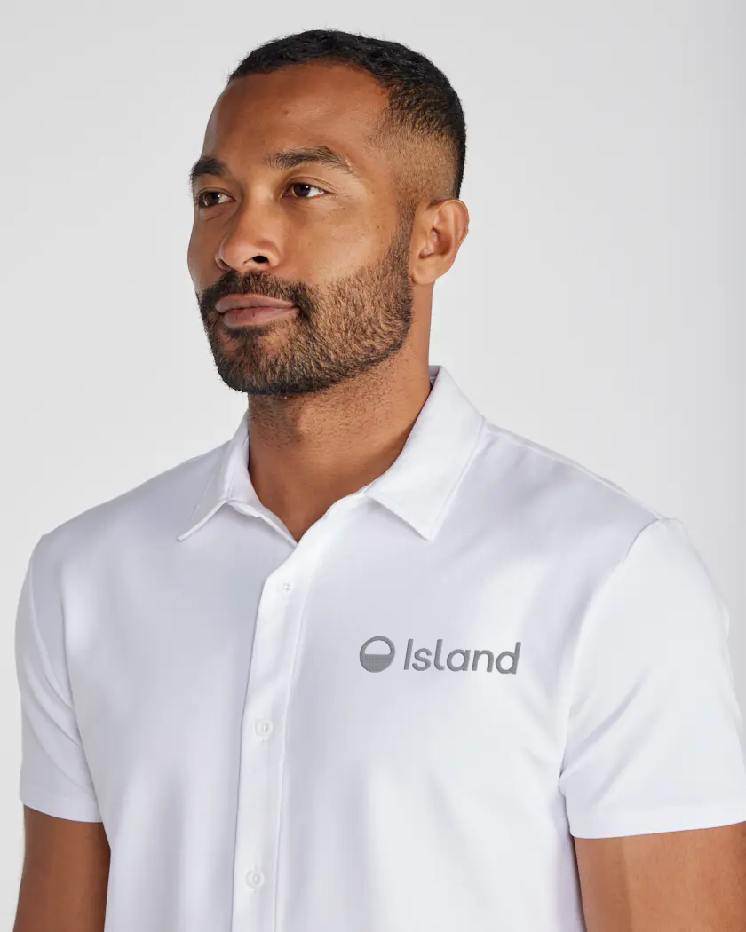 Men's BYLT LUX Short Sleeve Button Down - White