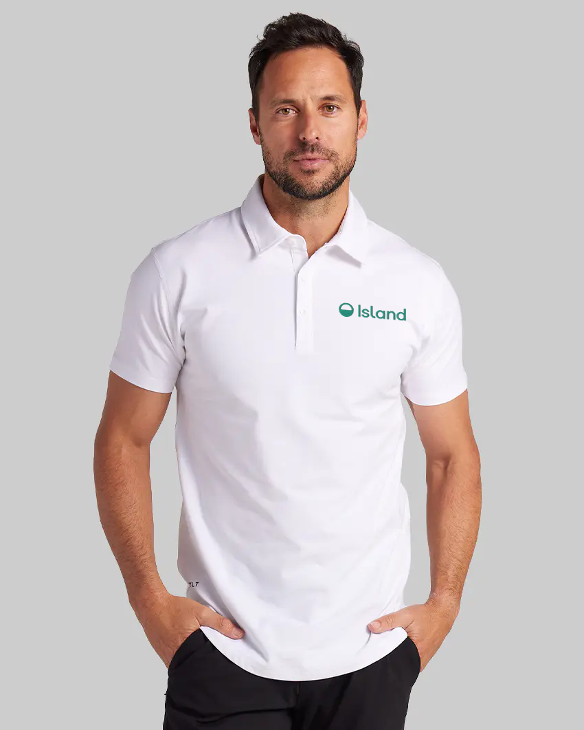 Men's BYLT Drop Cut LUX Polo - White