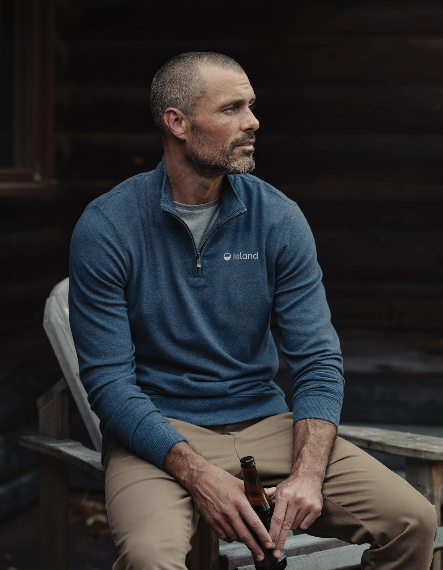 Men's The Normal Brand Puremeso Weekend 1/4 Zip - Slate Blue