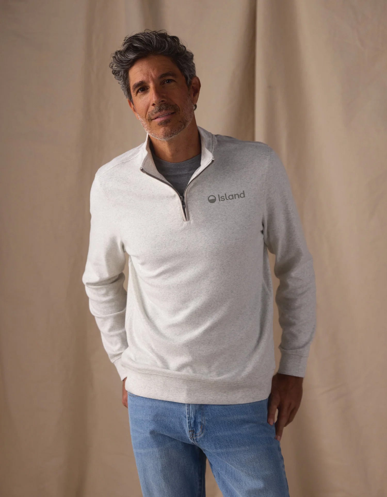 Men's The Normal Brand Puremeso Weekend 1/4 Zip - Stone