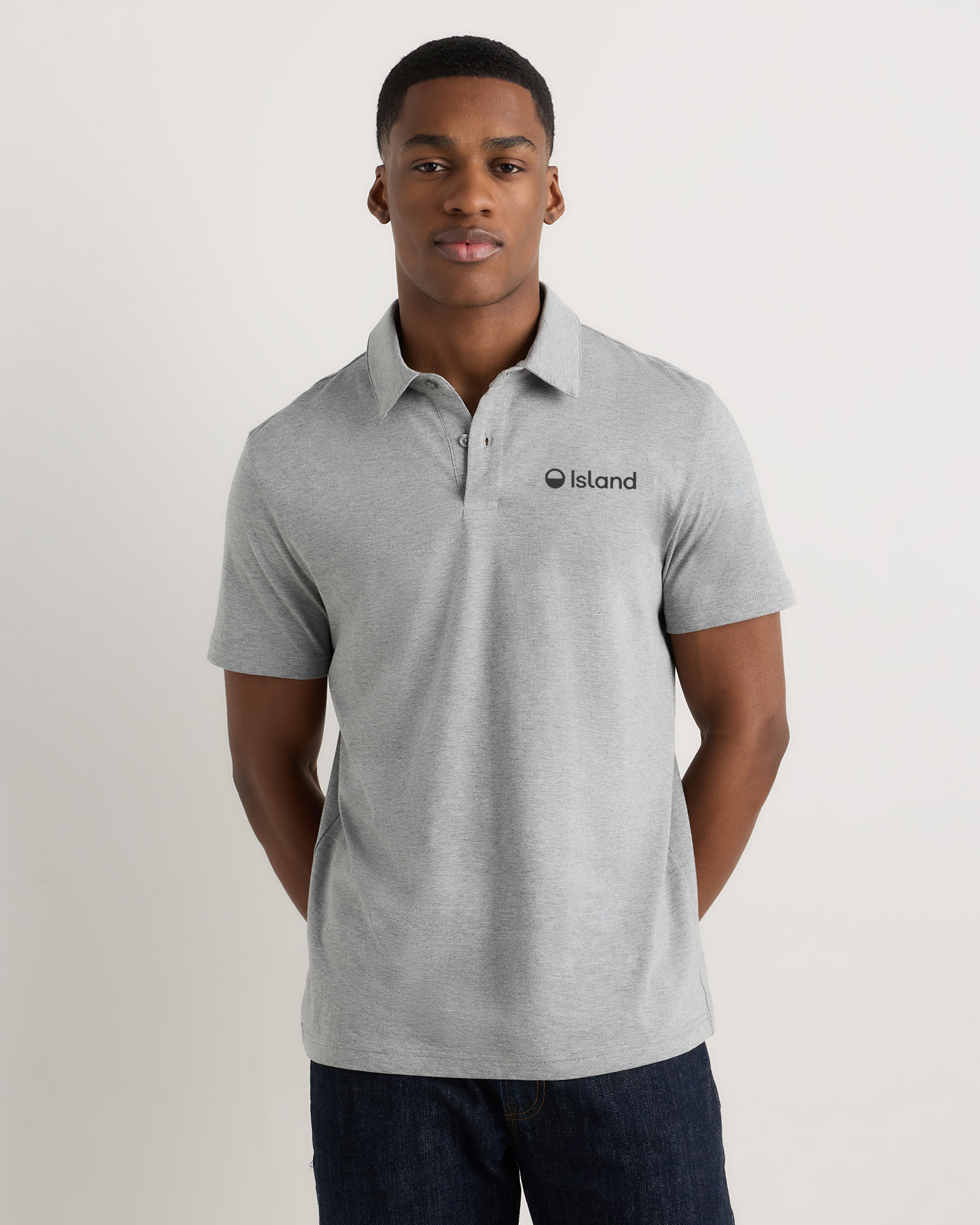 Men's Quince Japanese Lotus Polo - Heather Gray