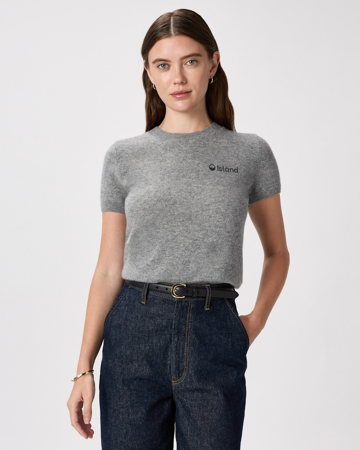 Women's Quince Mongolian Cashmere Tee - Heather Grey
