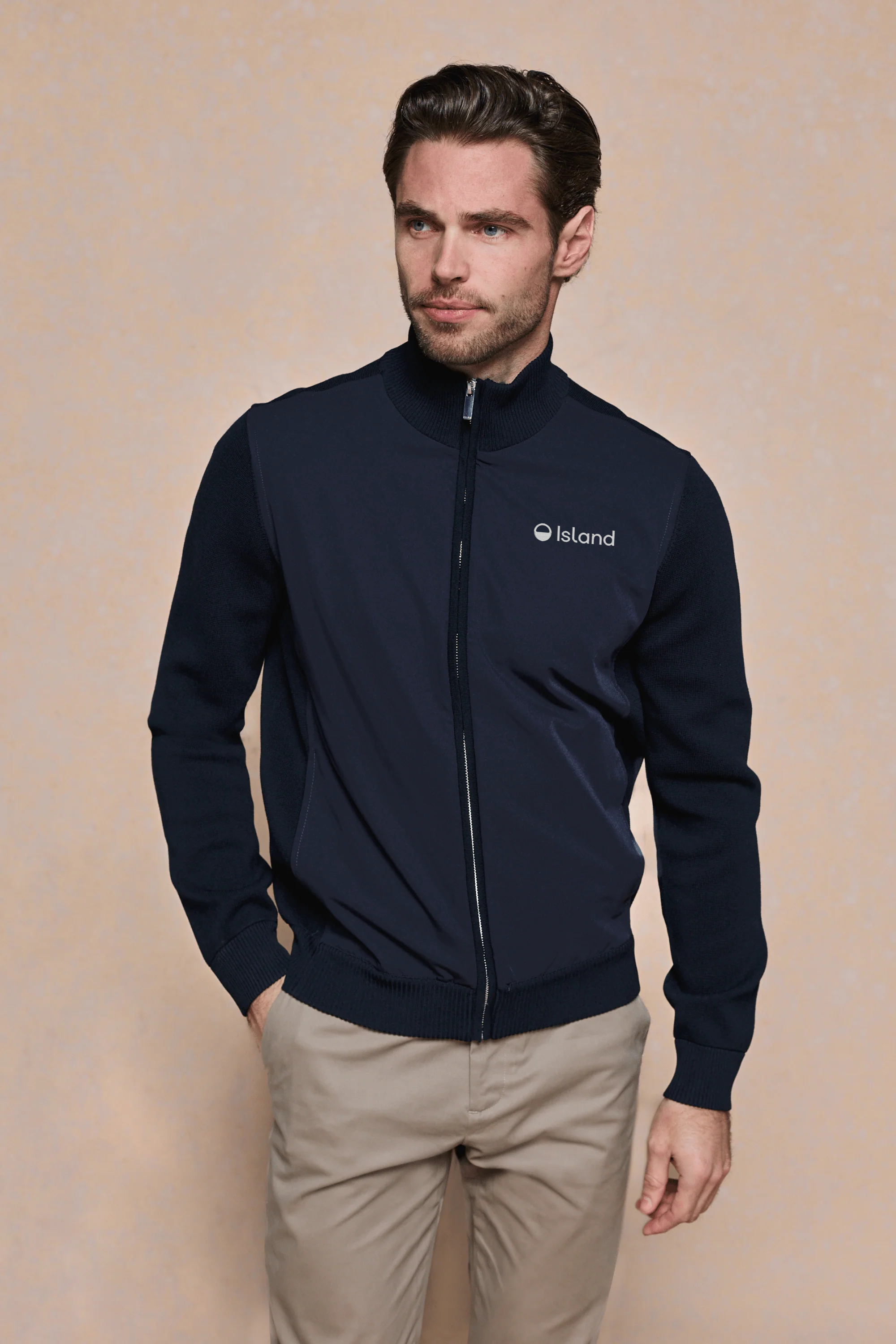 Men's Raith Hybrid Knitted Jacket - Navy