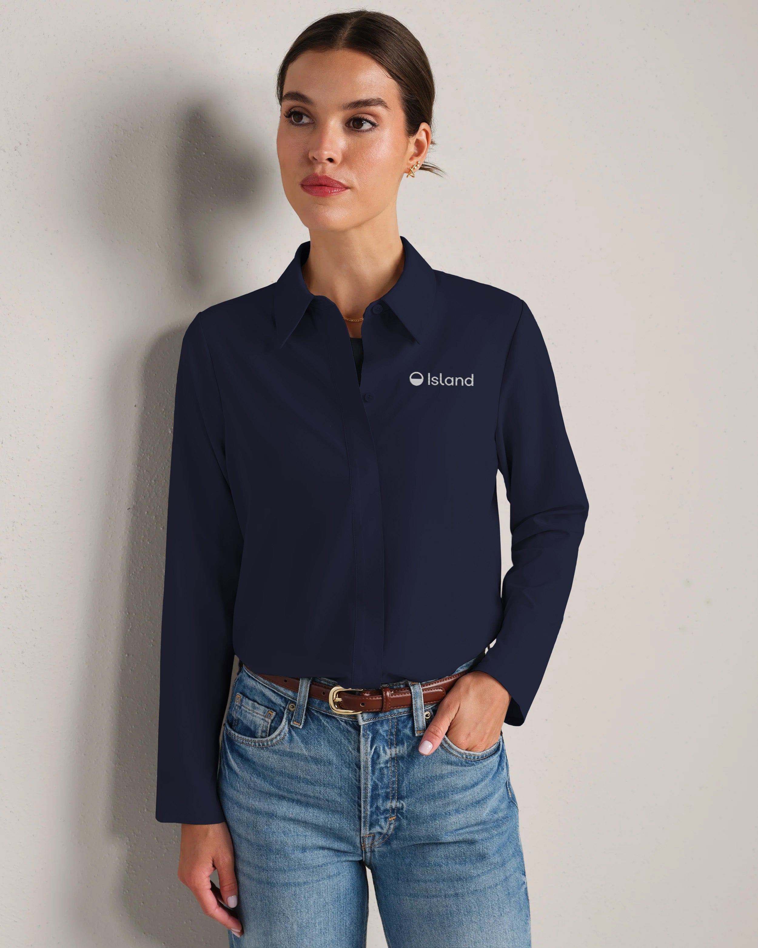 Women's Rhone Mirage Button Up - Navy