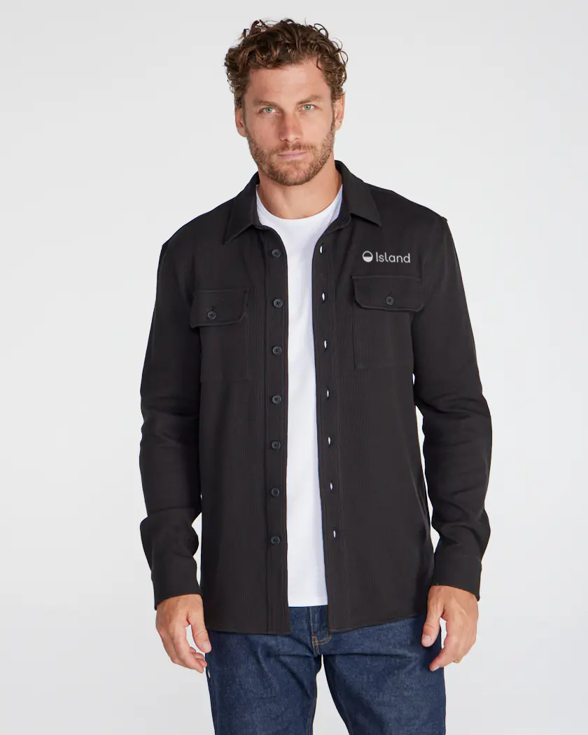 Men's BYLT Thermal Button Down - Black