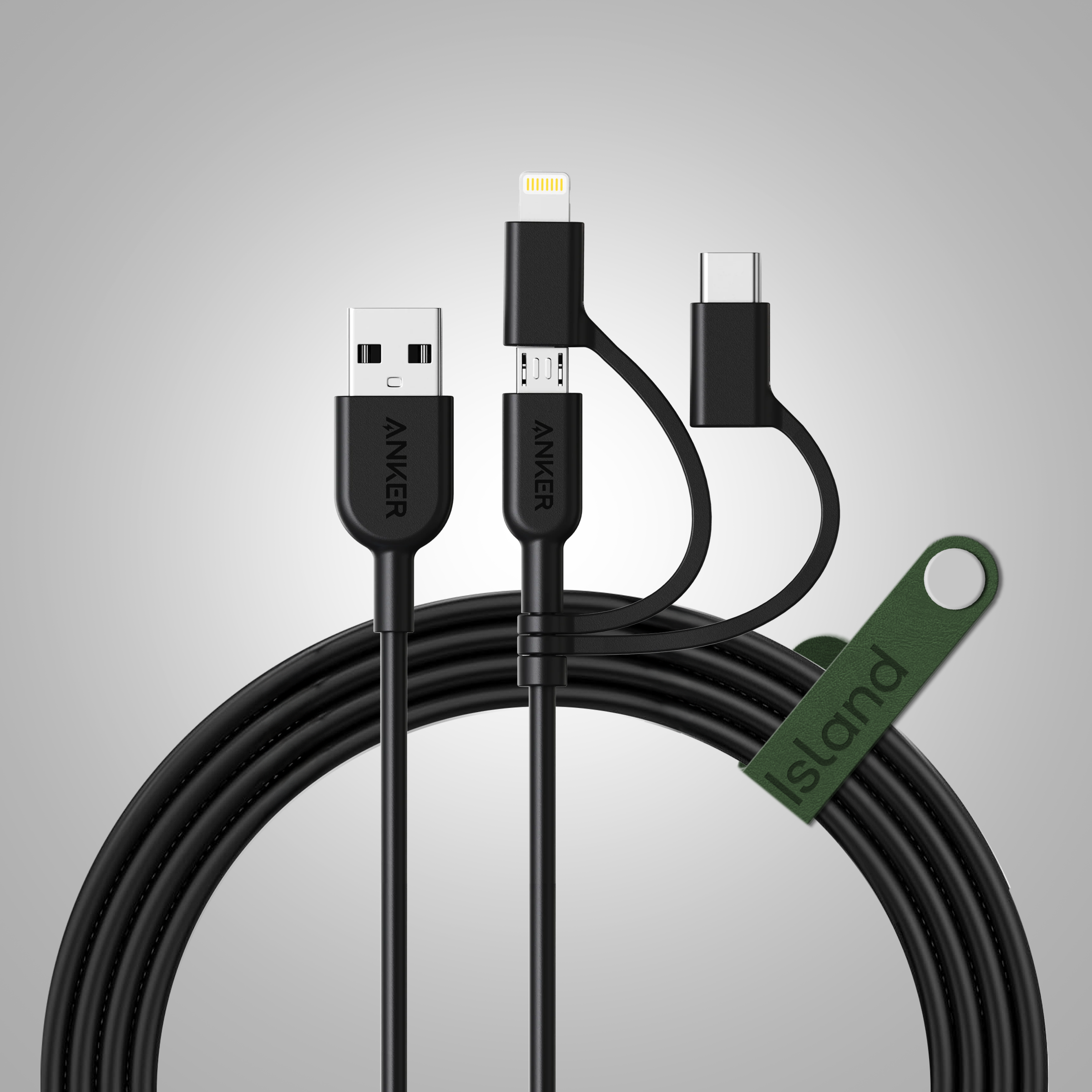 Anker 3-in-1 Charging Cable with Cord Organizer