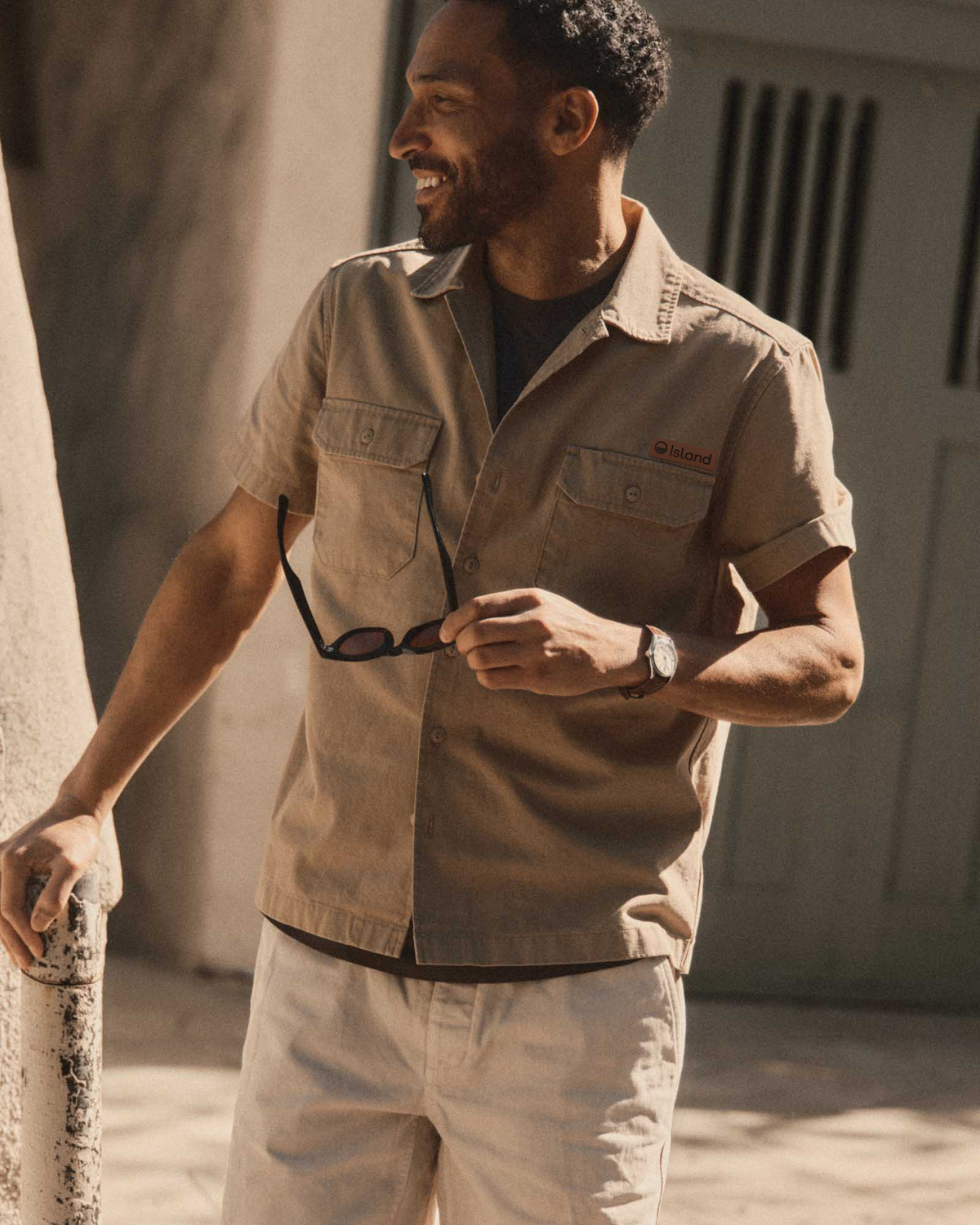 Men's Taylor Stitch Mechanic Short Sleeve Shirt - Khaki Ripstop