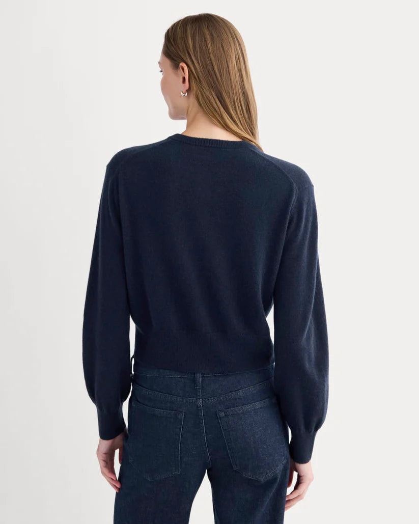 Women's Everlane Cashmere Cropped Cardigan - Navy