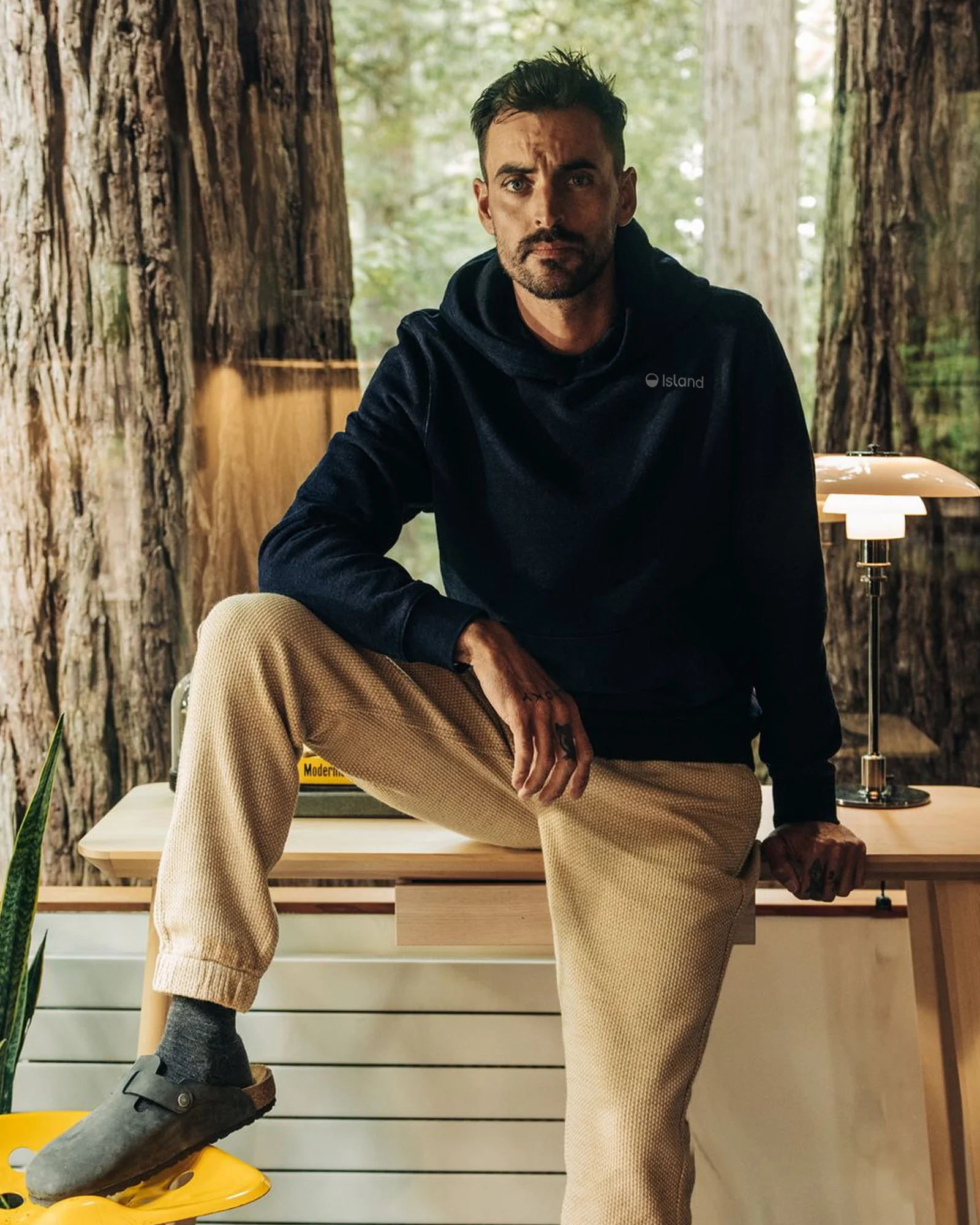 Men's Taylor Stitch The Après Hoodie - Rinsed Indigo Terry