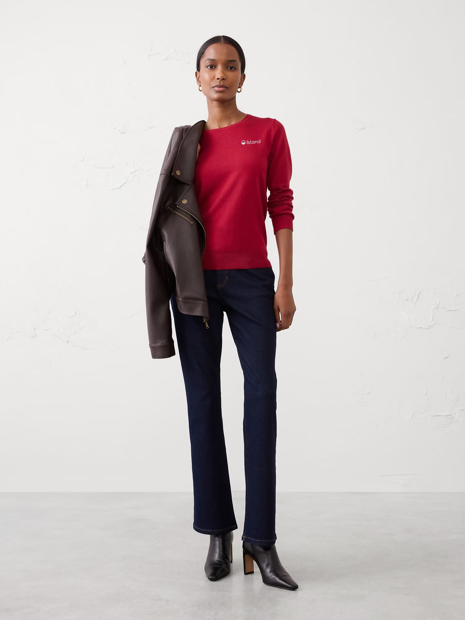 Women's Banana Republic Forever Crew Neck - Pure Red