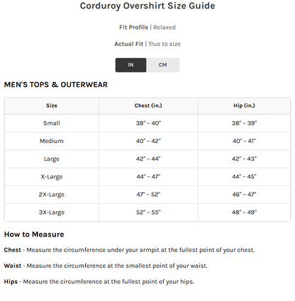 Men's BYLT Corduroy Overshirt - Black