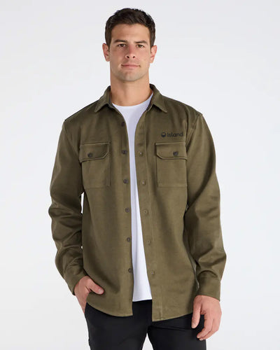 Men's BYLT Coastal Overshirt - Dark Olive