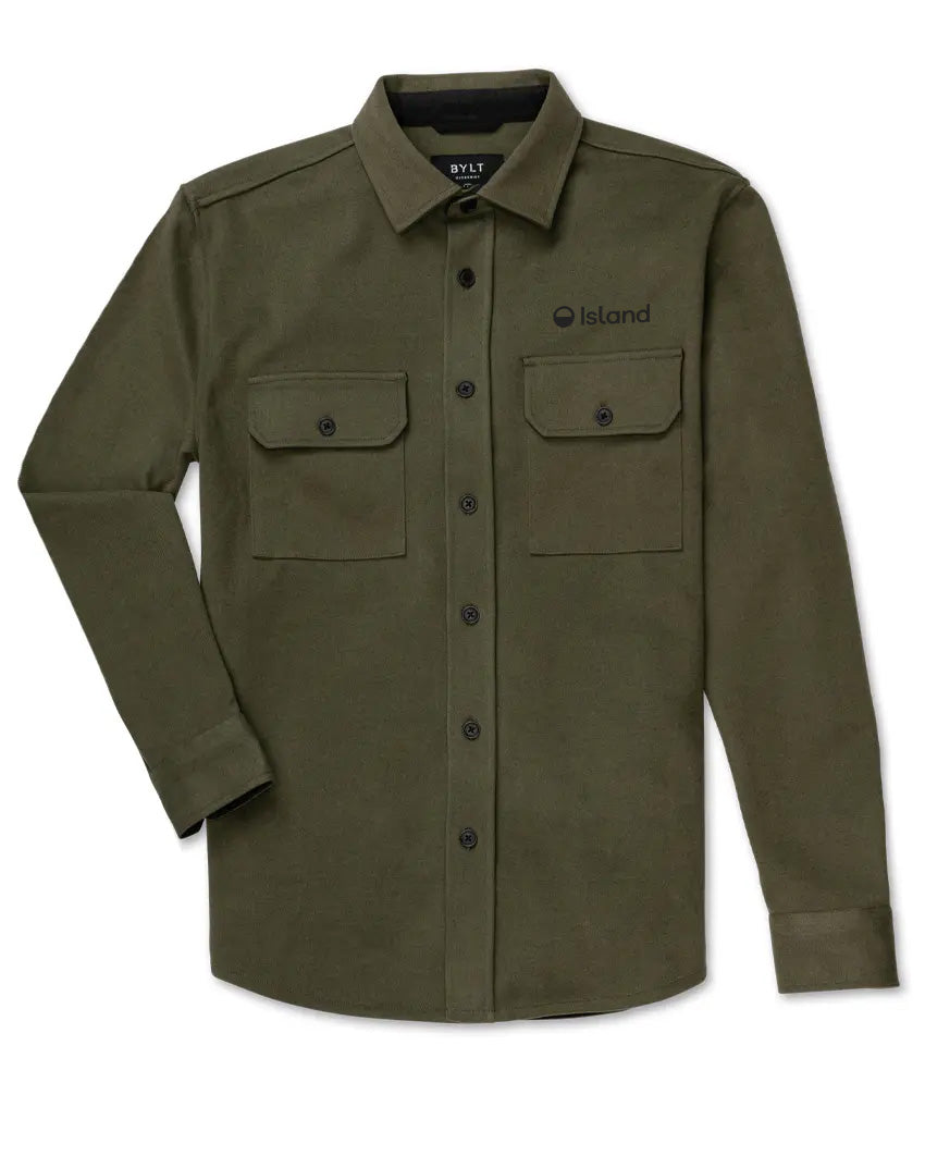 Men's BYLT Coastal Overshirt - Dark Olive