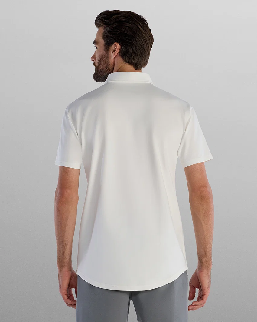 Men's BYLT Drop Cut Lux Polo - Off White