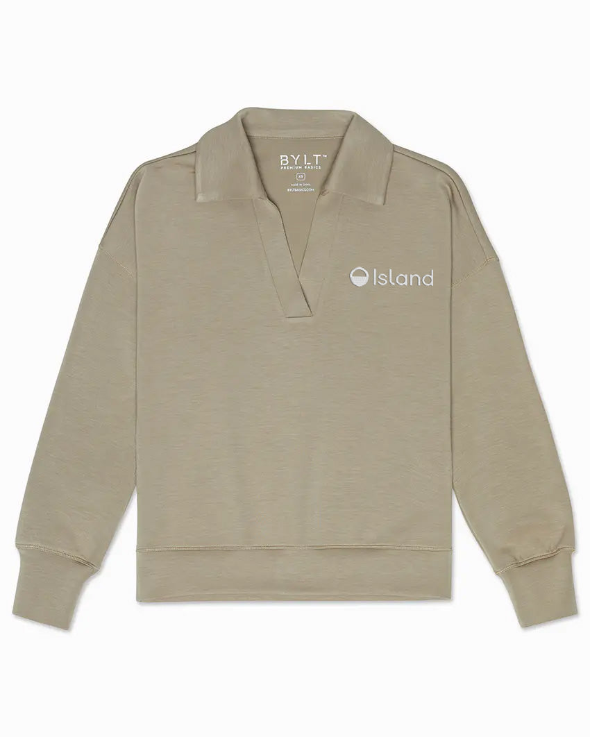 Women's BYLT Opal Relaxed Polo – Driftwood