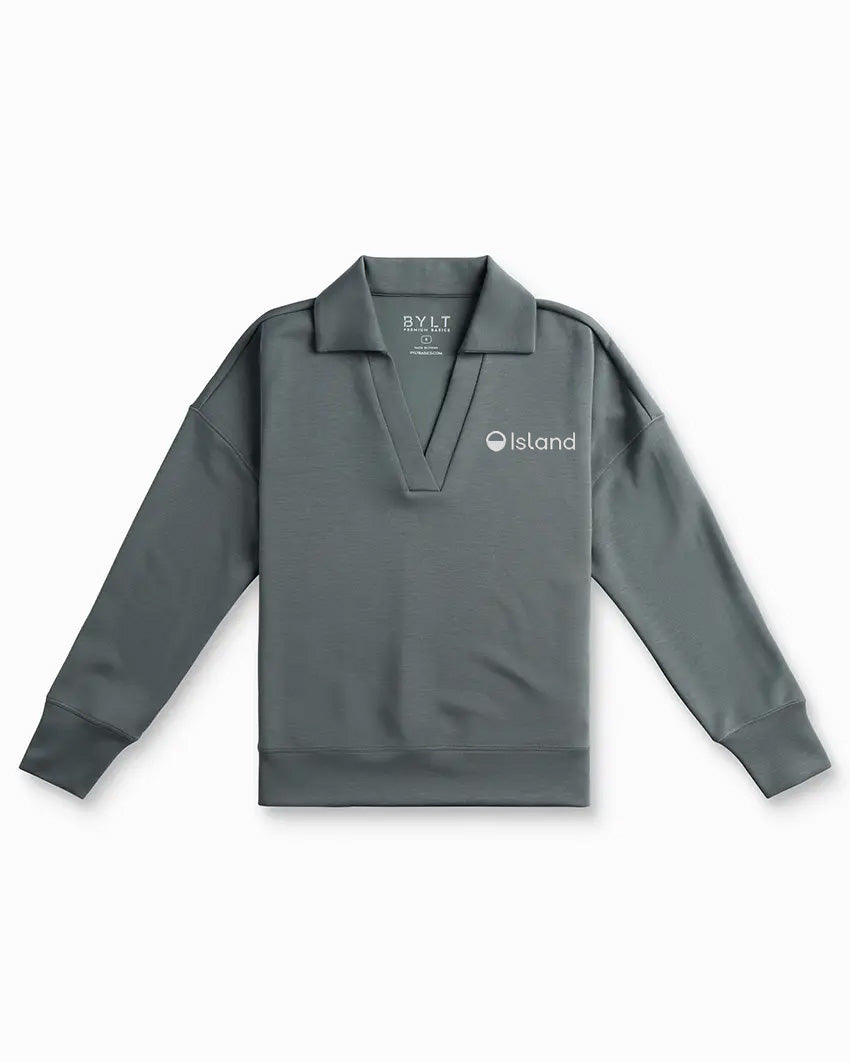 Women's BYLT Opal Relaxed Polo – Grey