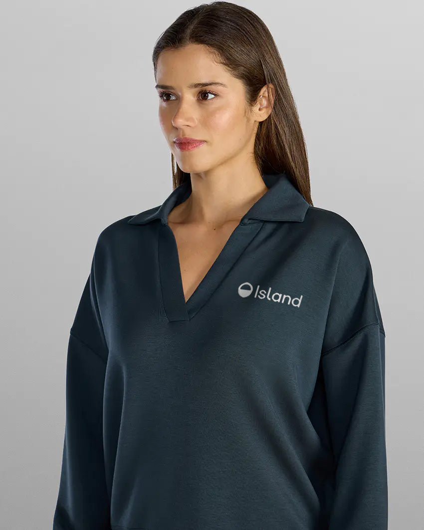 Women's BYLT Opal Relaxed Polo – Vintage Navy