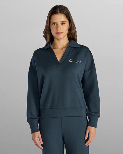 Women's BYLT Opal Relaxed Polo – Vintage Navy