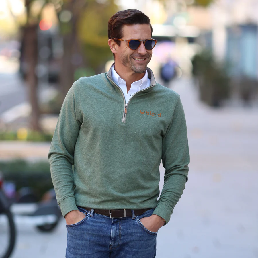 Men's Collars & Co. Heather Cloud 1/4 Zip