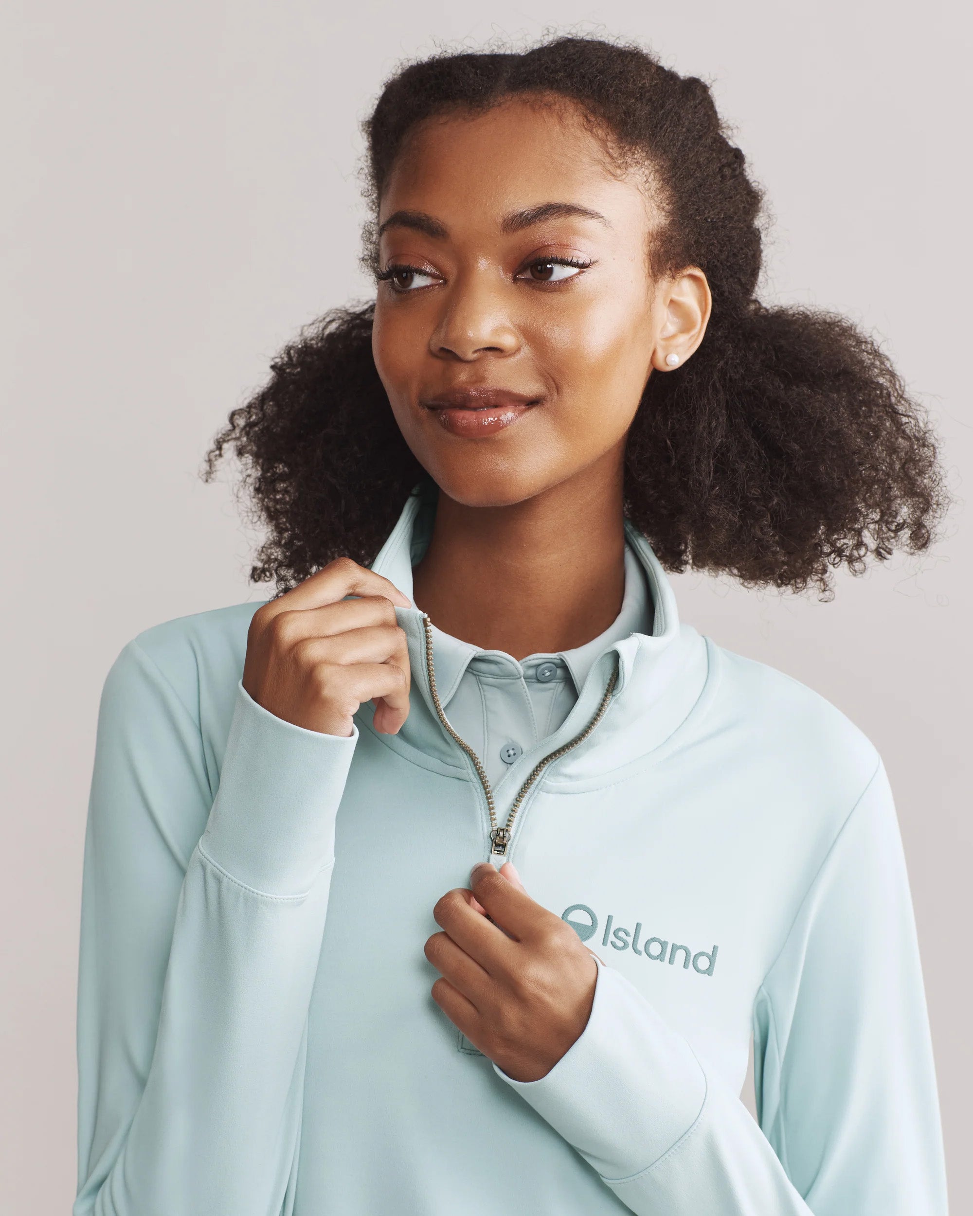 Women's Rhone Course to Court 1/4 Zip - Blue Cloud