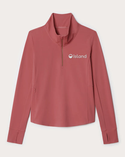 Women's Rhone Course to Court 1/4 Zip - Hibiscus Blush