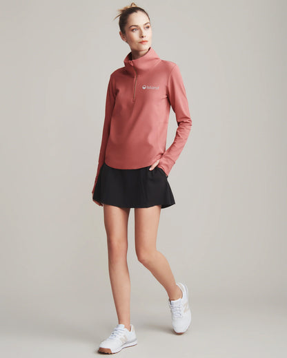 Women's Rhone Course to Court 1/4 Zip - Hibiscus Blush