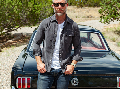 Men's Criquet Corduroy Pearl Snap - Charcoal