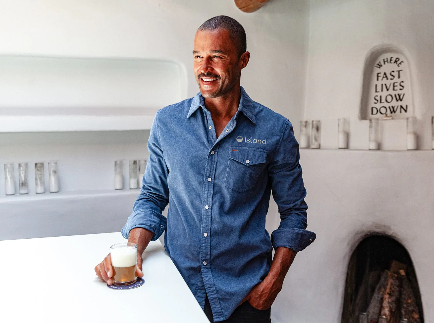 Men's Criquet Corduroy Pearl Snap - Slate Blue