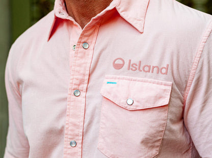 Men's Criquet Short Sleeve Corduroy Pearl Snap – Peach