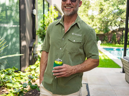 Men's Criquet Short Sleeve Corduroy Pearl Snap - Sagebrush