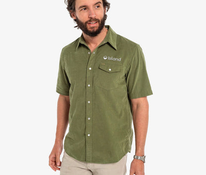 Men's Criquet Short Sleeve Corduroy Pearl Snap - Sagebrush