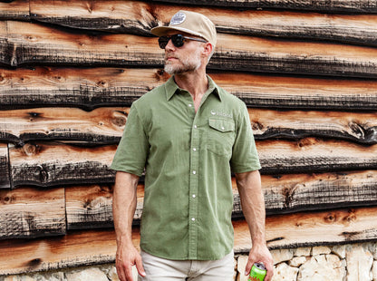 Men's Criquet Short Sleeve Corduroy Pearl Snap - Sagebrush