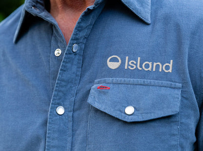 Men's Criquet Short Sleeve Corduroy Pearl Snap – Slate Blue