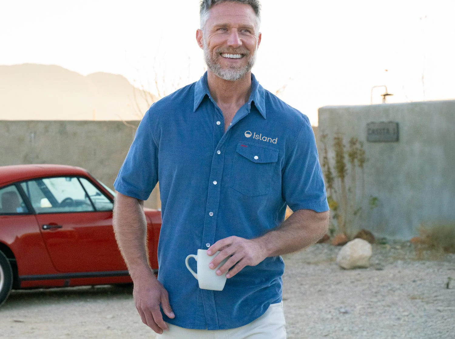 Men's Criquet Short Sleeve Corduroy Pearl Snap – Slate Blue